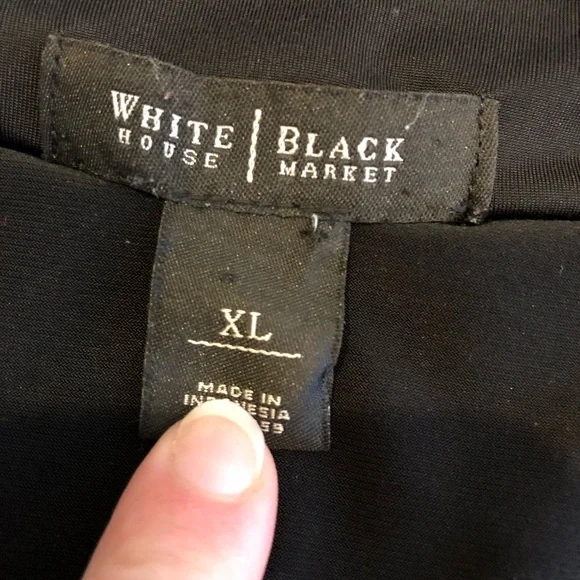 WHBM black batwing button sleeve blouson dress size Extra Large XL - Picture 9 of 16